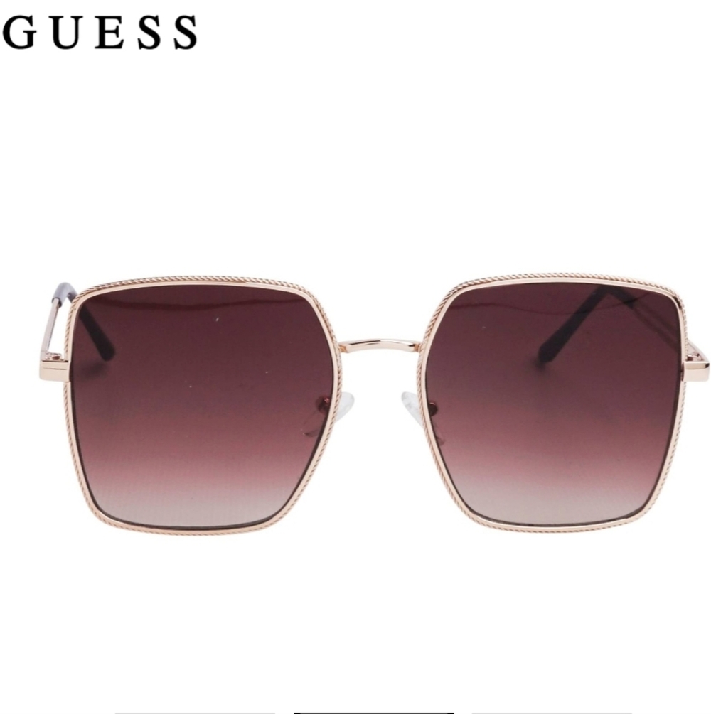 New!! || GUESS || Sunglasses, Wire Frame, Square Lenses, Wire Temple - Picture 2 of 8